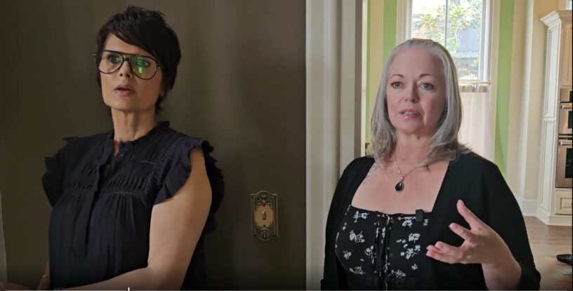 Carrie Genzel and Morrighan Lynne investigating a historic home in Macon, Georgia, during Echoes of the South Episode 7.