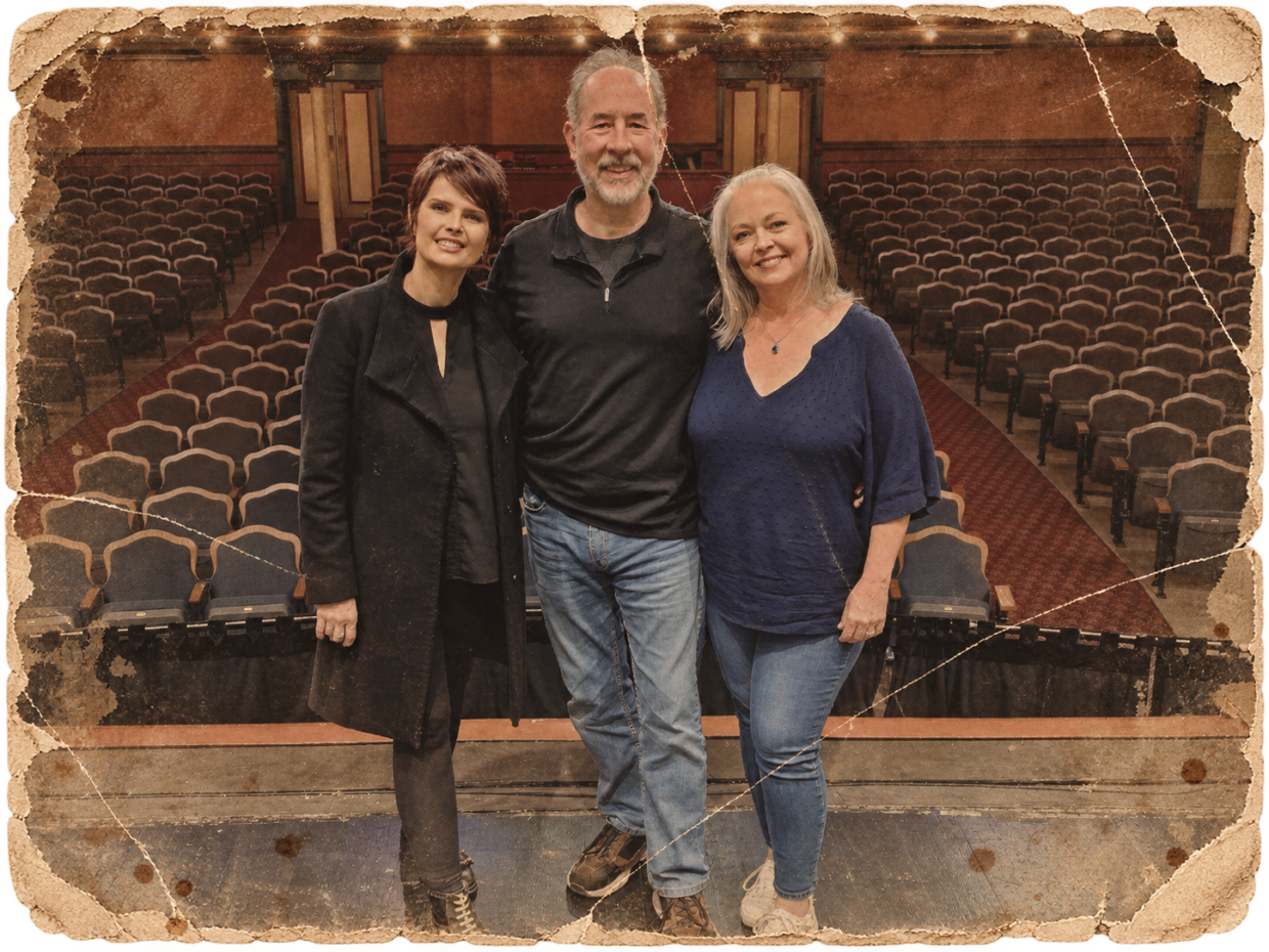 Carrie Genzel, Jonathan Morgan and Morrighan Lynne at The Piedmont Grand Opera House in Macon, Georgia