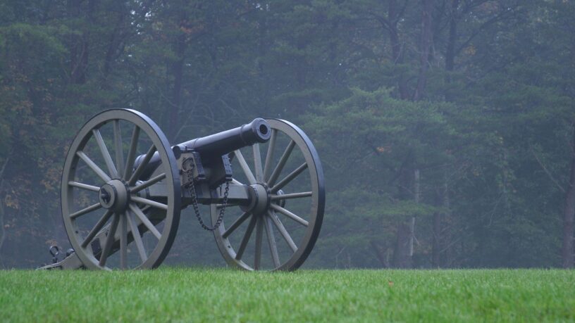 Civil War cannons on the grounds of Carnton in Franklin, Tennessee